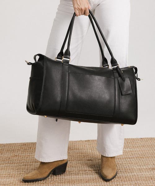Gigi Pip Atlas Vegan Leather Weekender Bag In Black