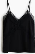 H&M Lace-trimmed Ponte-di-roma Strappy Top