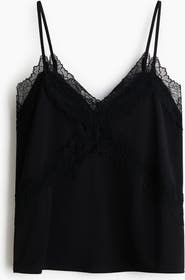 H&M Lace-trimmed Ponte-di-roma Strappy Top