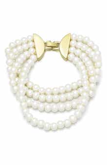 Adornia Multistrand Faux Pearl Bracelet