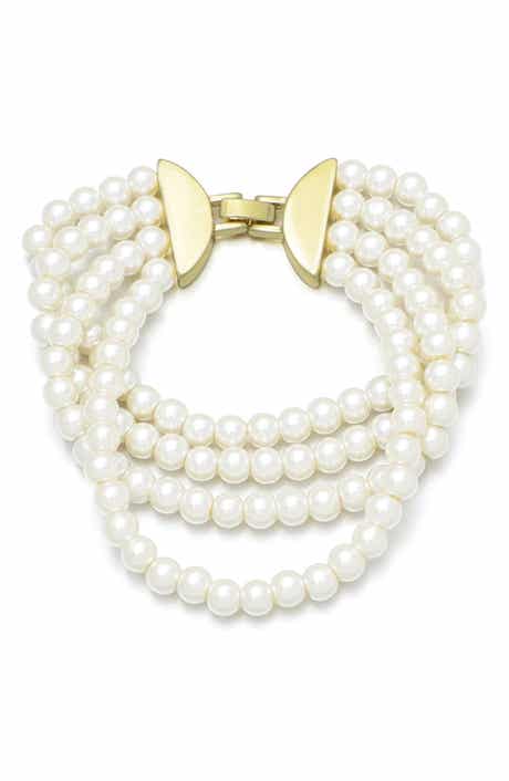 Adornia Multistrand Faux Pearl Bracelet