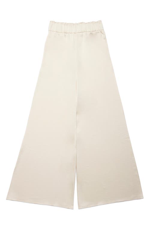 DELUC DELUC BELEL HIGH WAIST SATIN WIDE LEG PANTS 