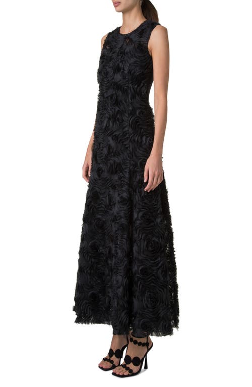 Akris Punto Carnation Tulle Sleeveless Fit & Flare Dress In Black
