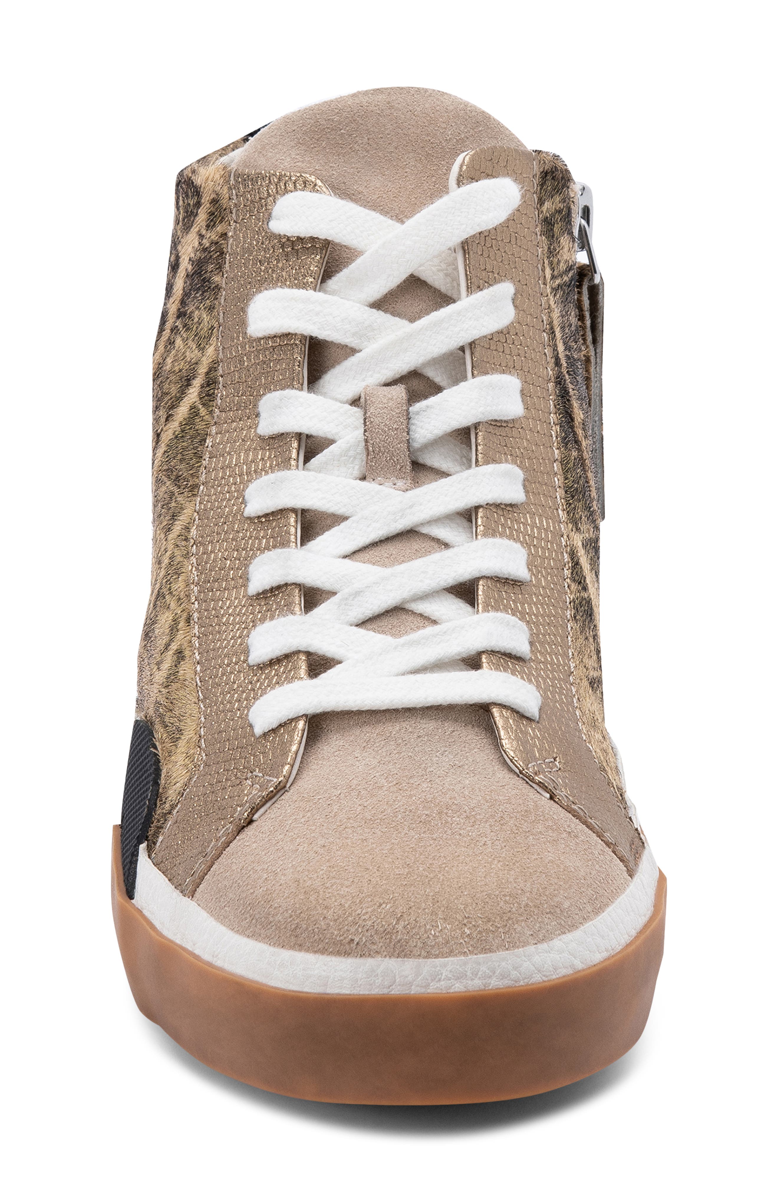 Zoel Sneaker, Alternate, color, GOLD MULTI CALF HAIR