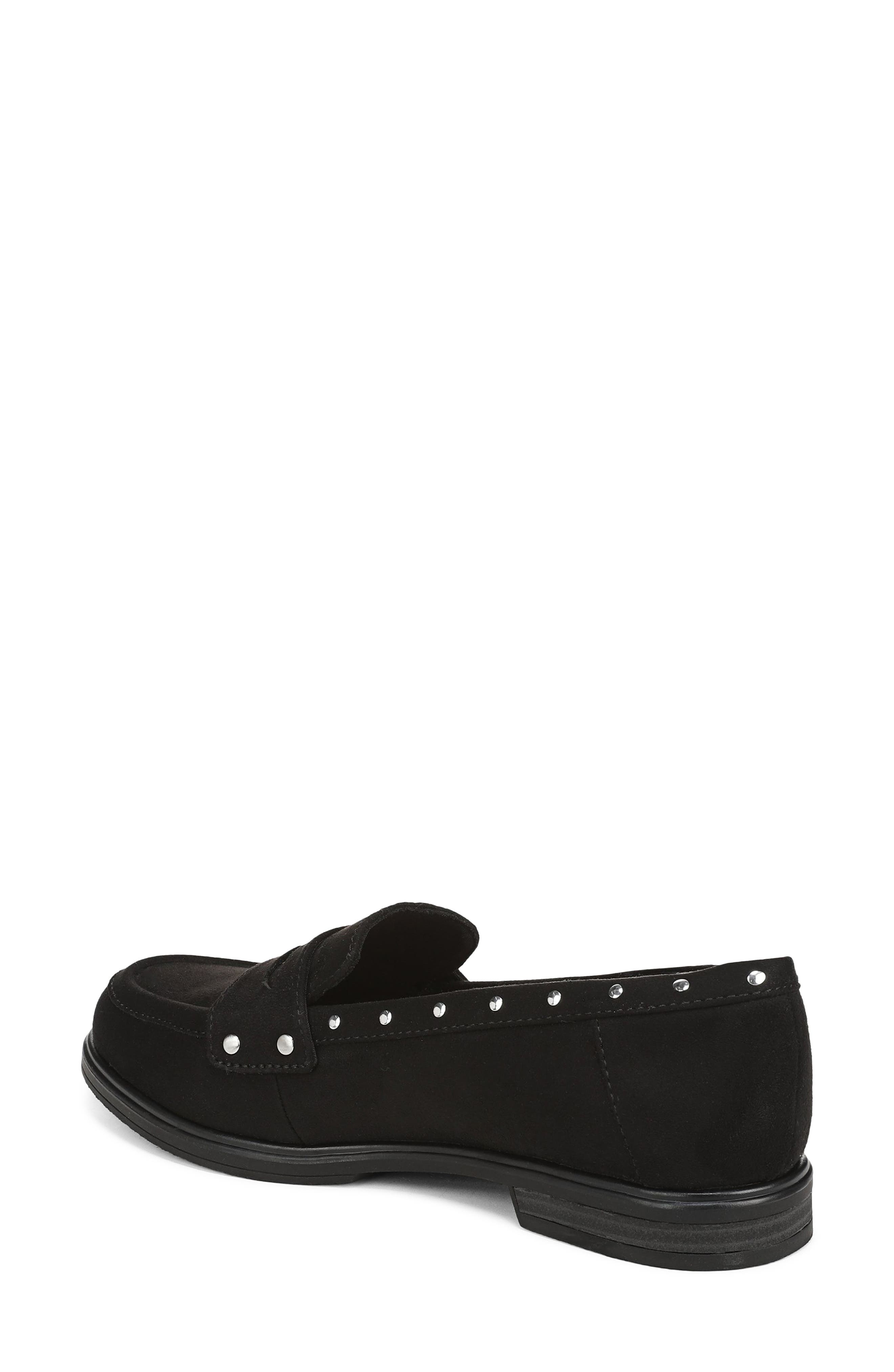 Hello Stud Penny Loafer, Alternate, color, BLACK STUD MICROSUEDE