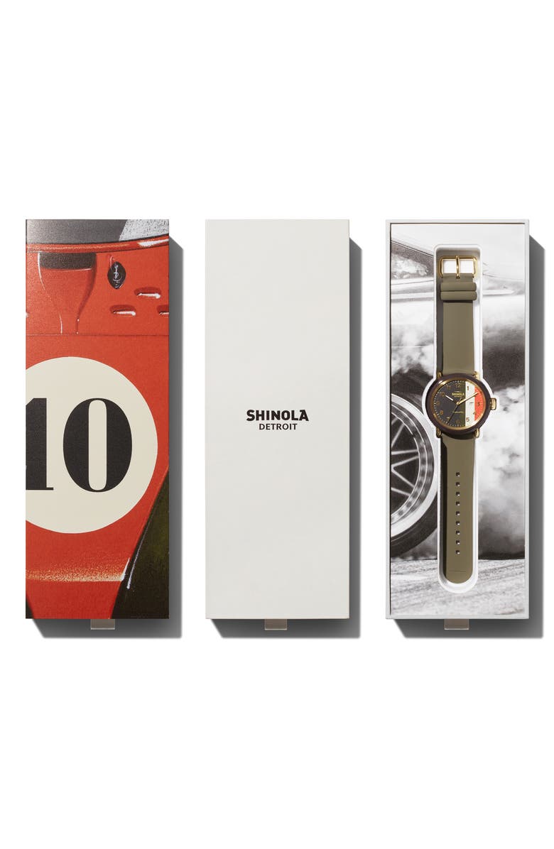 Shinola Detrola The Burnout Silicone Strap Watch, 43mm, Alternate, color, 