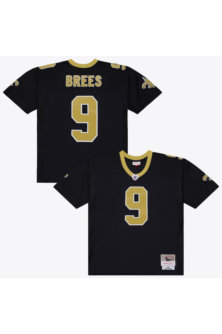 Men's Mitchell & Ness Drew Brees Black New Orleans Saints 2009 Legacy Jersey, Main, color, Black
