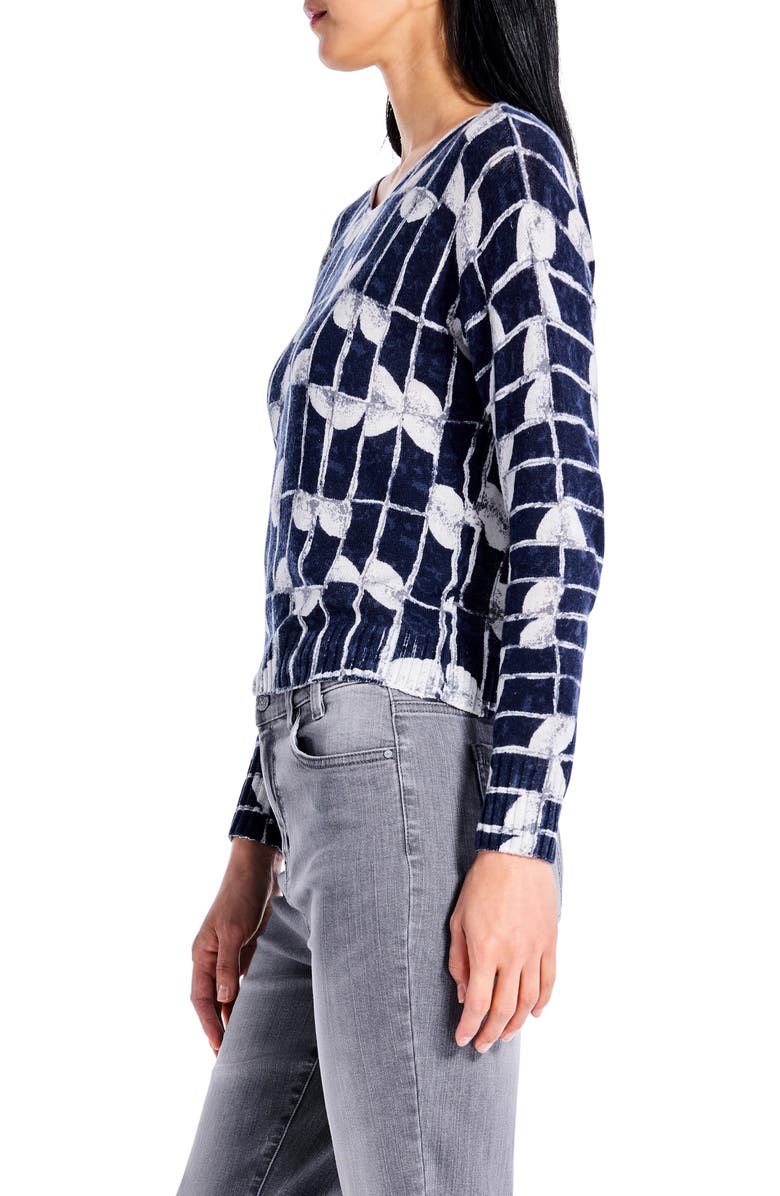 NIC+ZOE Shape Shift Cotton Blend Sweater, Alternate, color, Indigo Multi