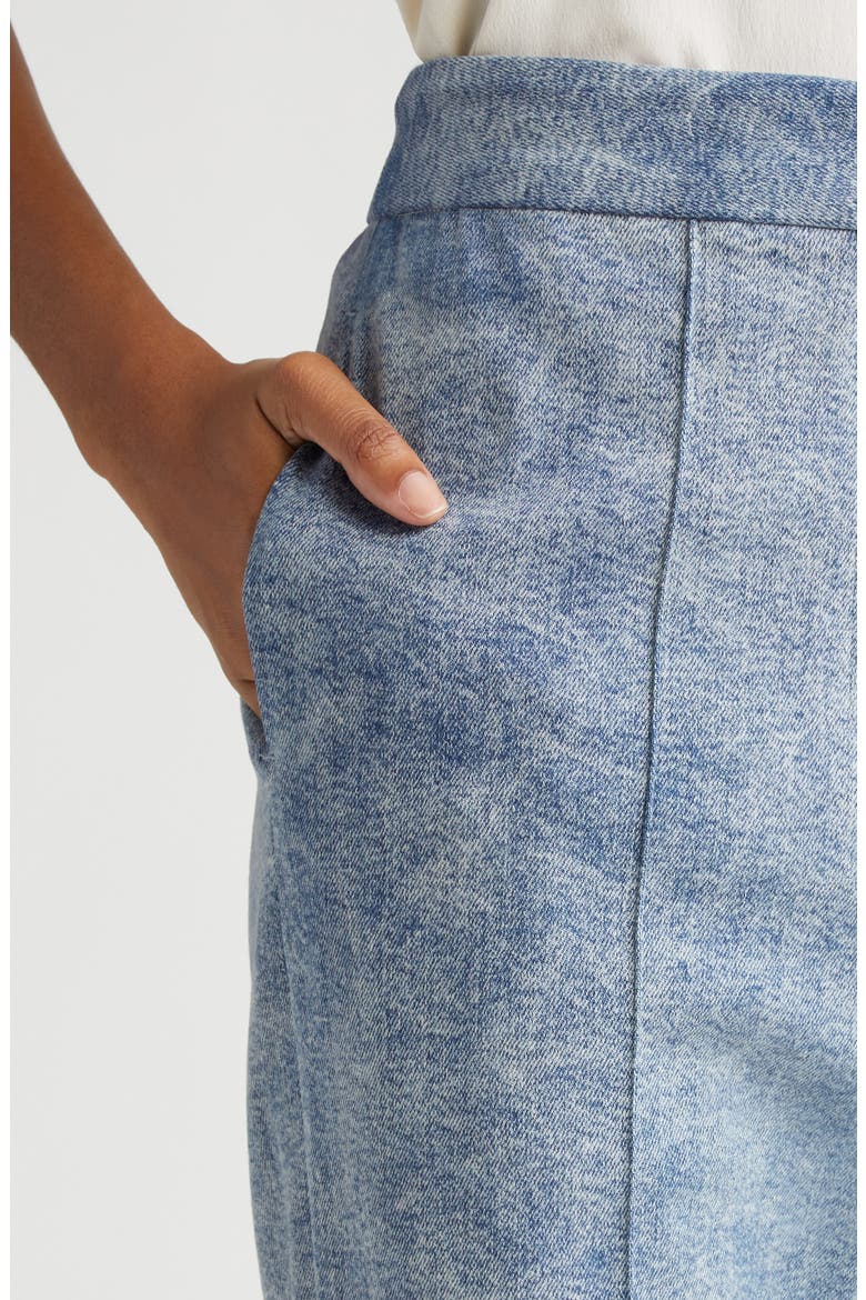 High Waist Pintuck Pleat Wide Leg Jeans, Alternate, color, ACID WASH BLUE