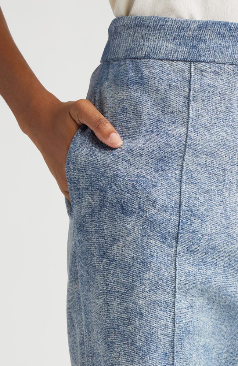 Adam Lippes High Waist Pintuck Pleat Wide Leg Jeans, Alternate, color, 