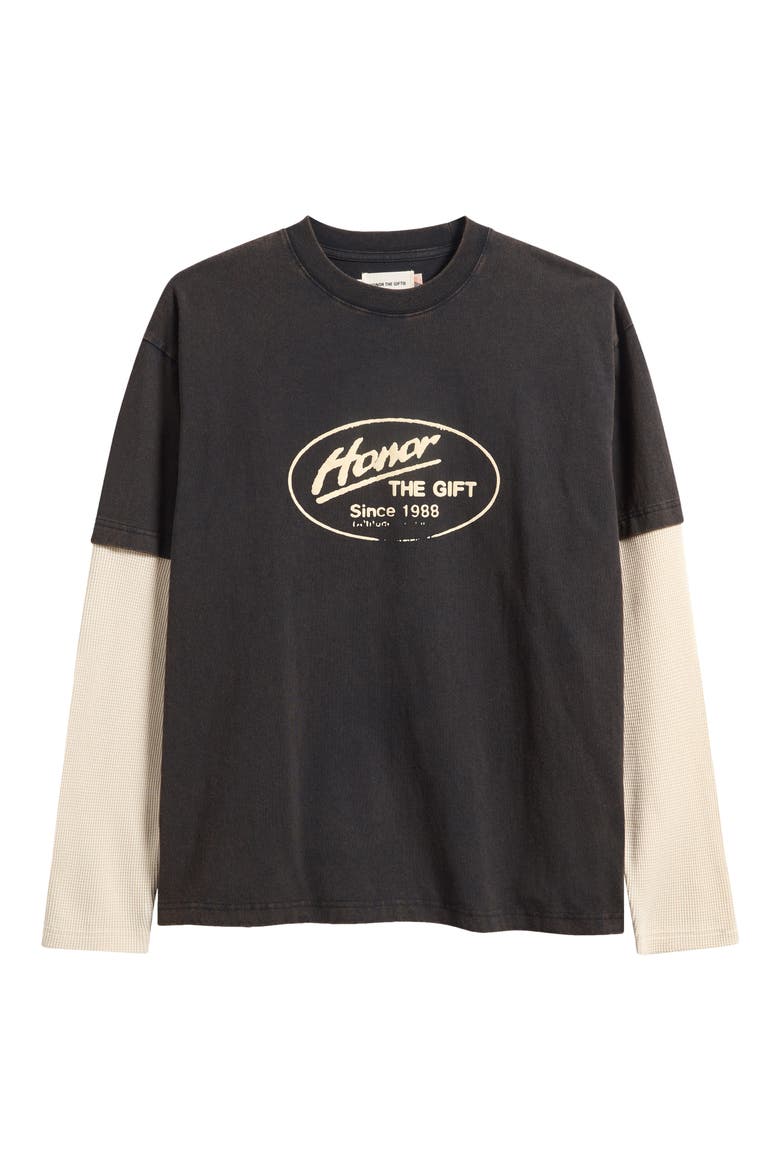 Layered Just Be Long Sleeve Graphic T-Shirt, Alternate, color, BLACK