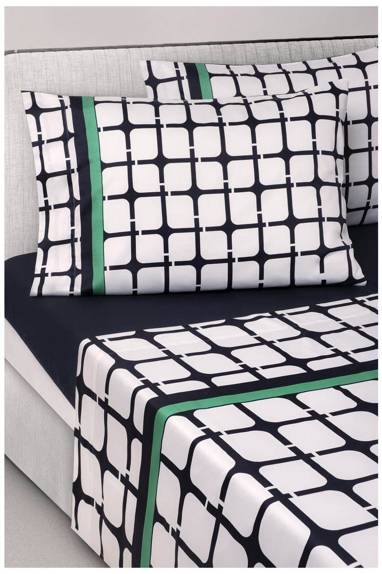 Broken Square 300 Thread Count Sheet Set, Alternate, color, NAVY