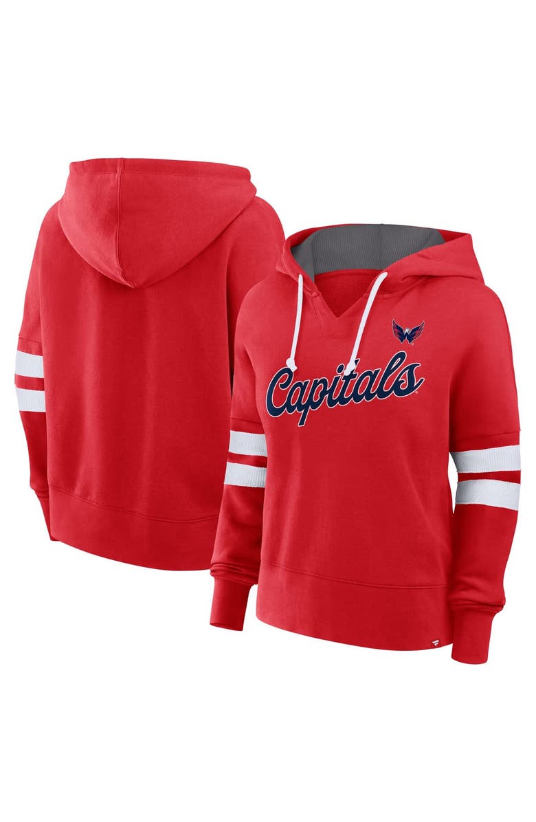 FANATICS Women's Fanatics Red Washington Capitals Seize Fleece Pullover Hoodie, Alternate, color, Red