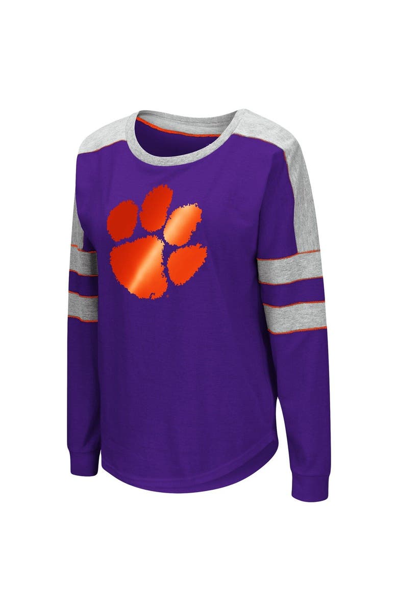 COLOSSEUM Women's Colosseum Purple Clemson Tigers Trey Dolman Long Sleeve T-Shirt, Alternate, color, 
