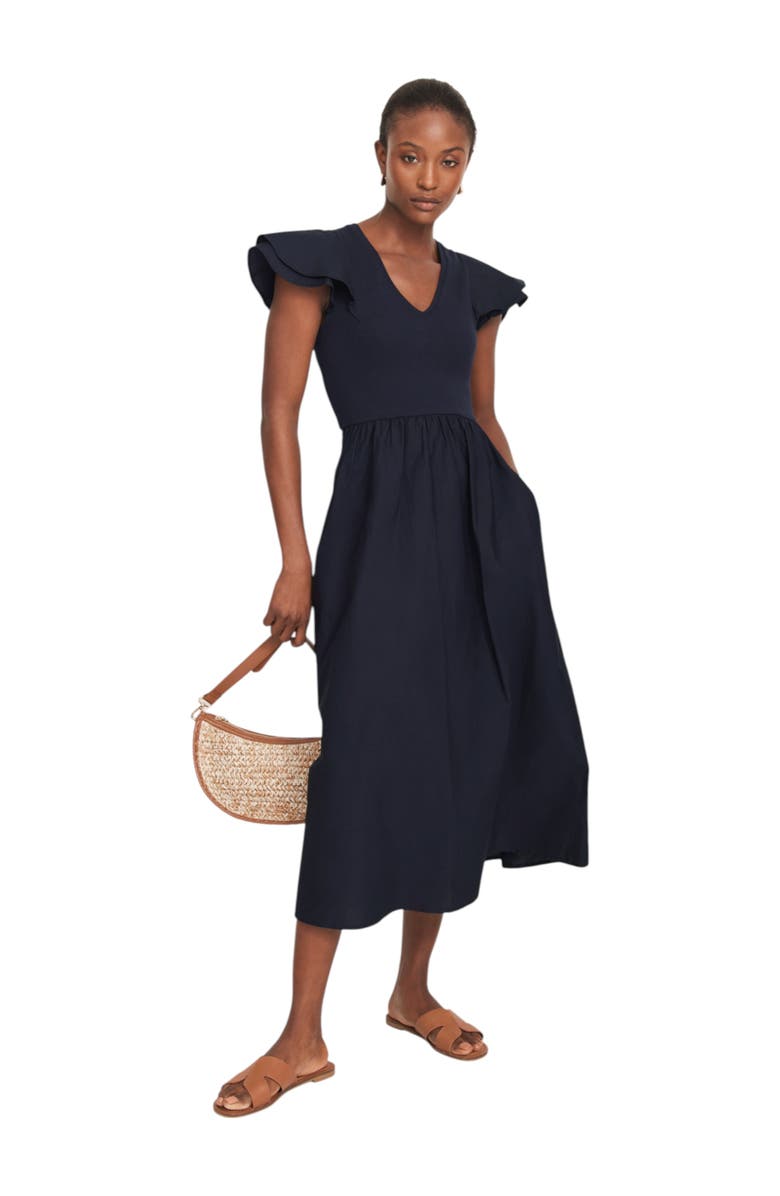 MINT VELVET Jersey Midi Dress, Main, color, Navy