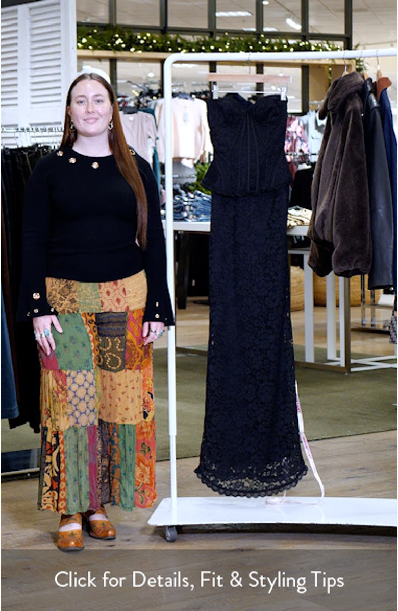 Solaine Lace-Up Strapless Lace Corset Gown, sales video thumbnail