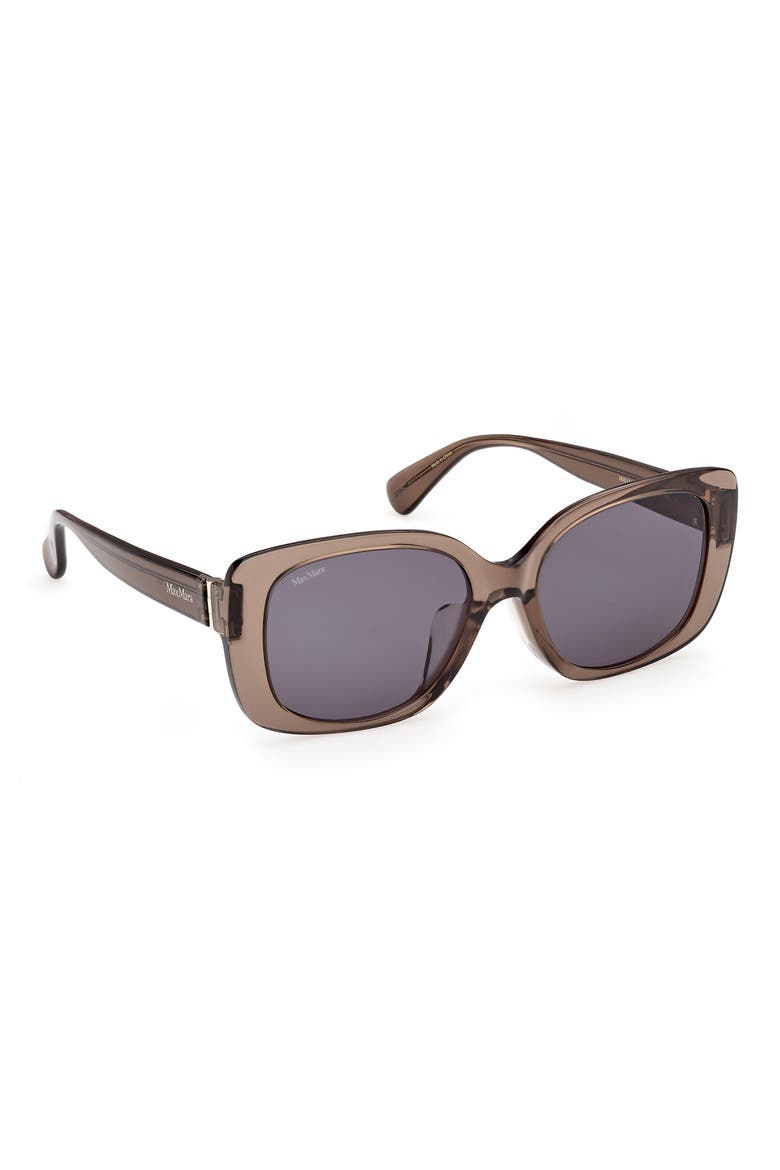 55mm Rectangular Sunglasses, Alternate, color, SHINY LIGHT BROWN / SMOKE
