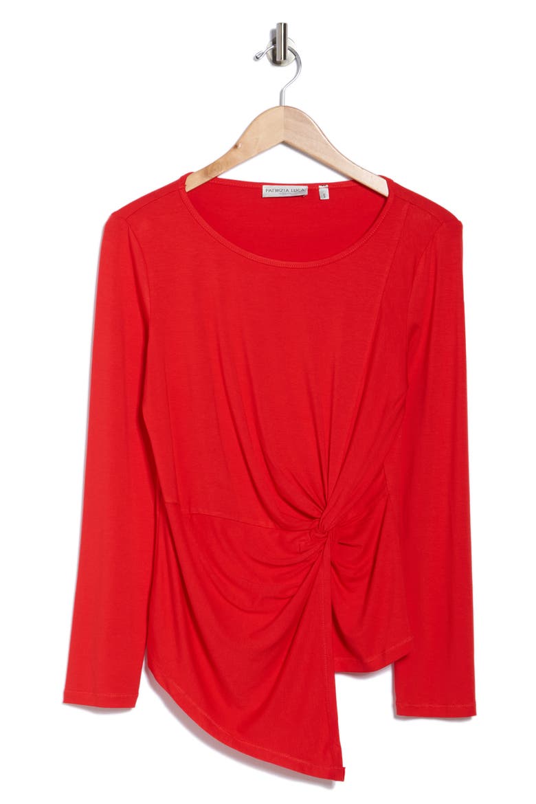 Side Knot Top, Alternate, color, RED