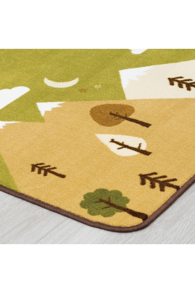 Tranquil Mountains Carpet, Alternate, color, Green