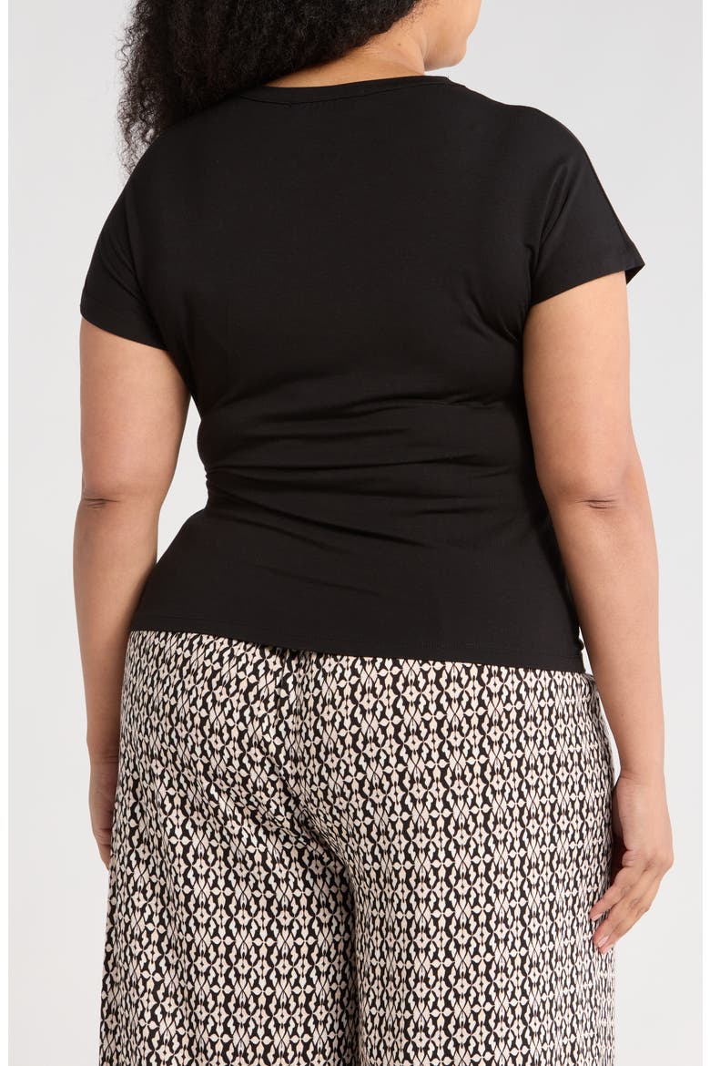 Side Knot Jersey Top, Alternate, color, BLACK