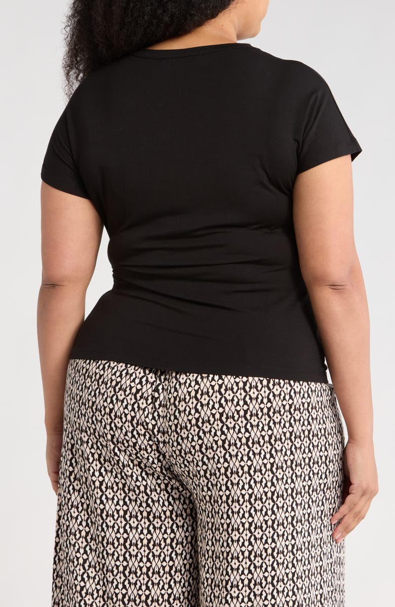 Renee C Side Knot Jersey Top, Alternate, color, Black