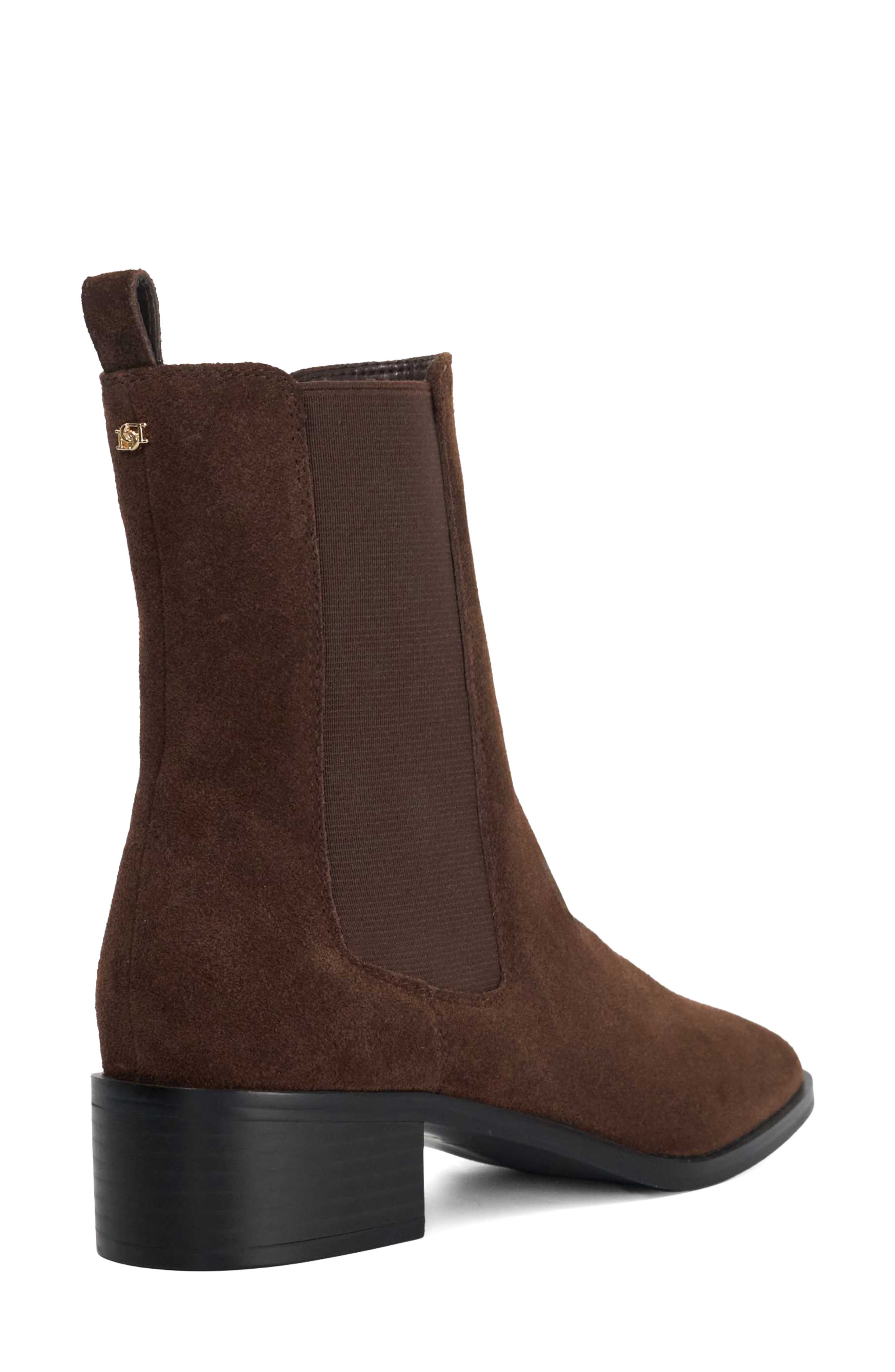 Pryia Leather Chelsea Boot, Alternate, color, BROWN