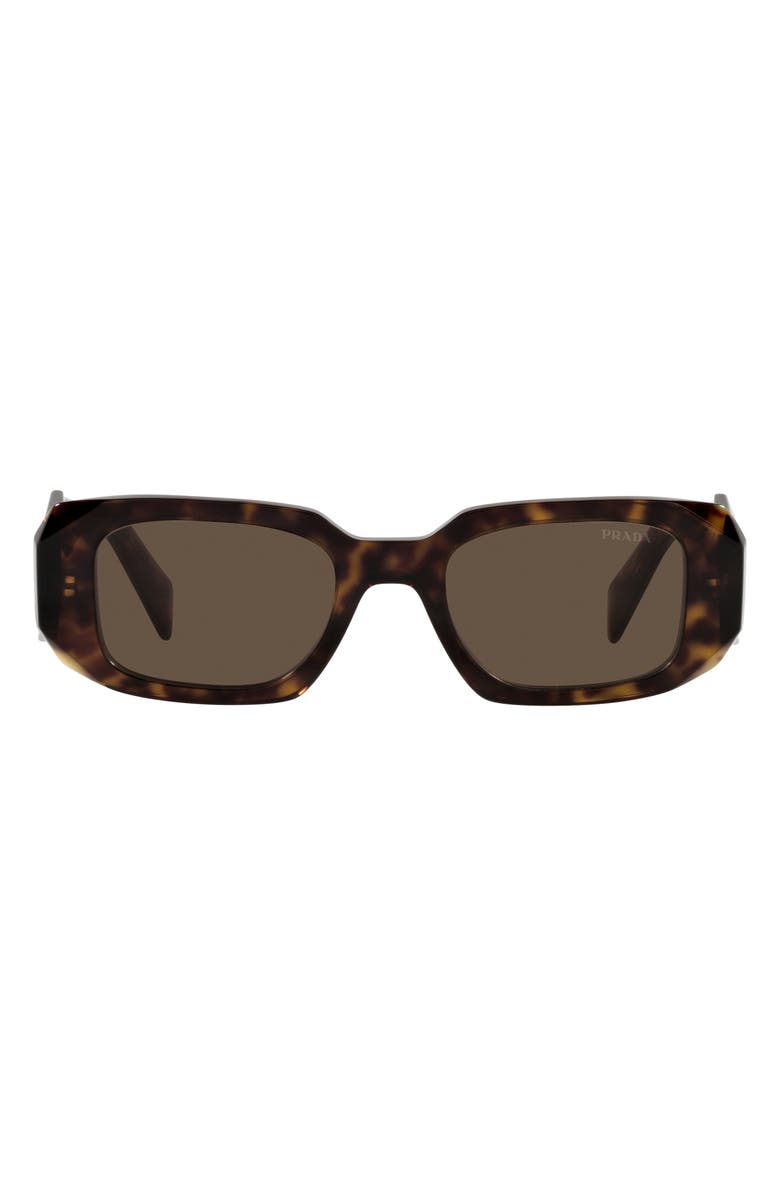 Prada Runway 49mm Rectangular Sunglasses, Main, color, Tortoise/ Brown