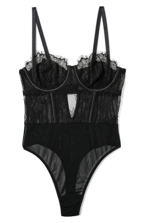 HANKY PANKY HANKY PANKY SHEER SEDUCTION LACE INSET BODYSUIT 