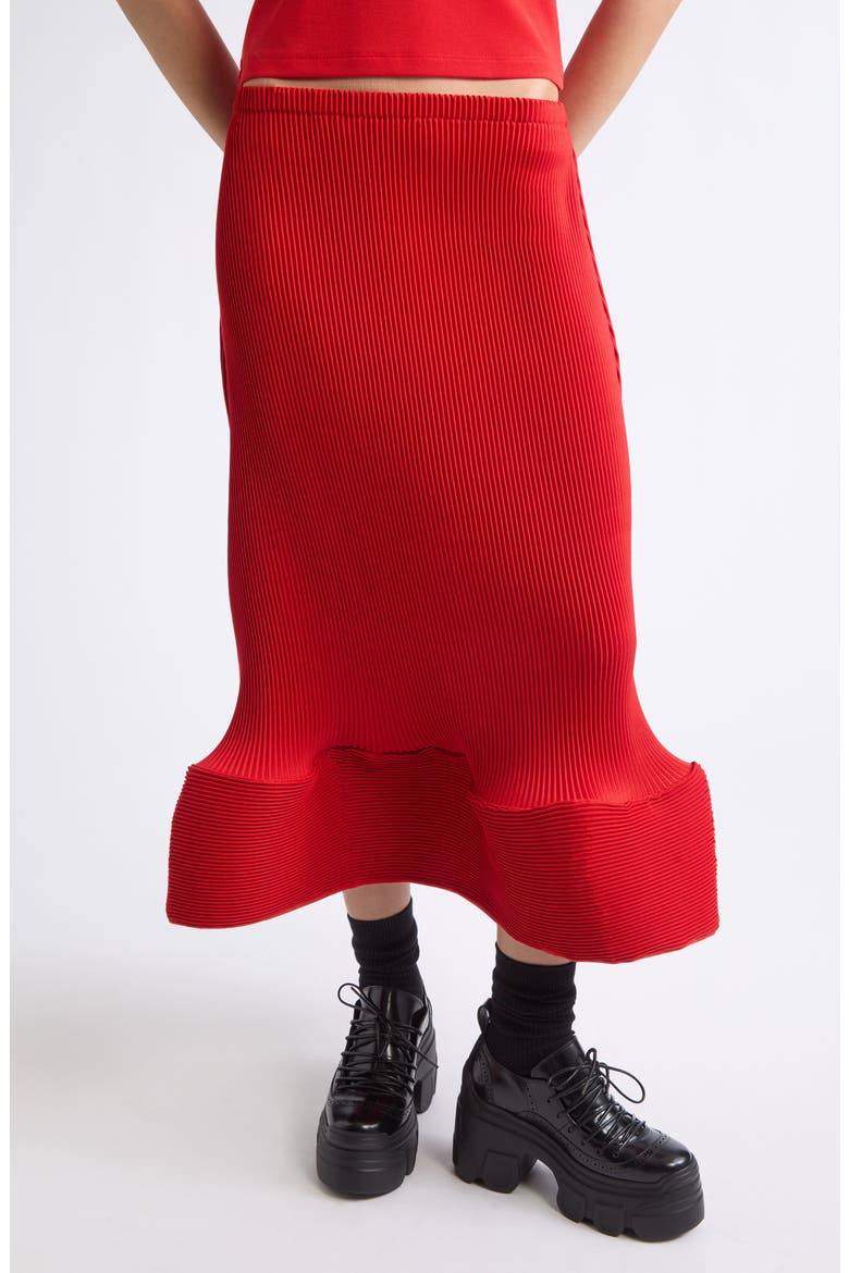 Wavy Ripple Skirt, Main, color, BOLD RED
