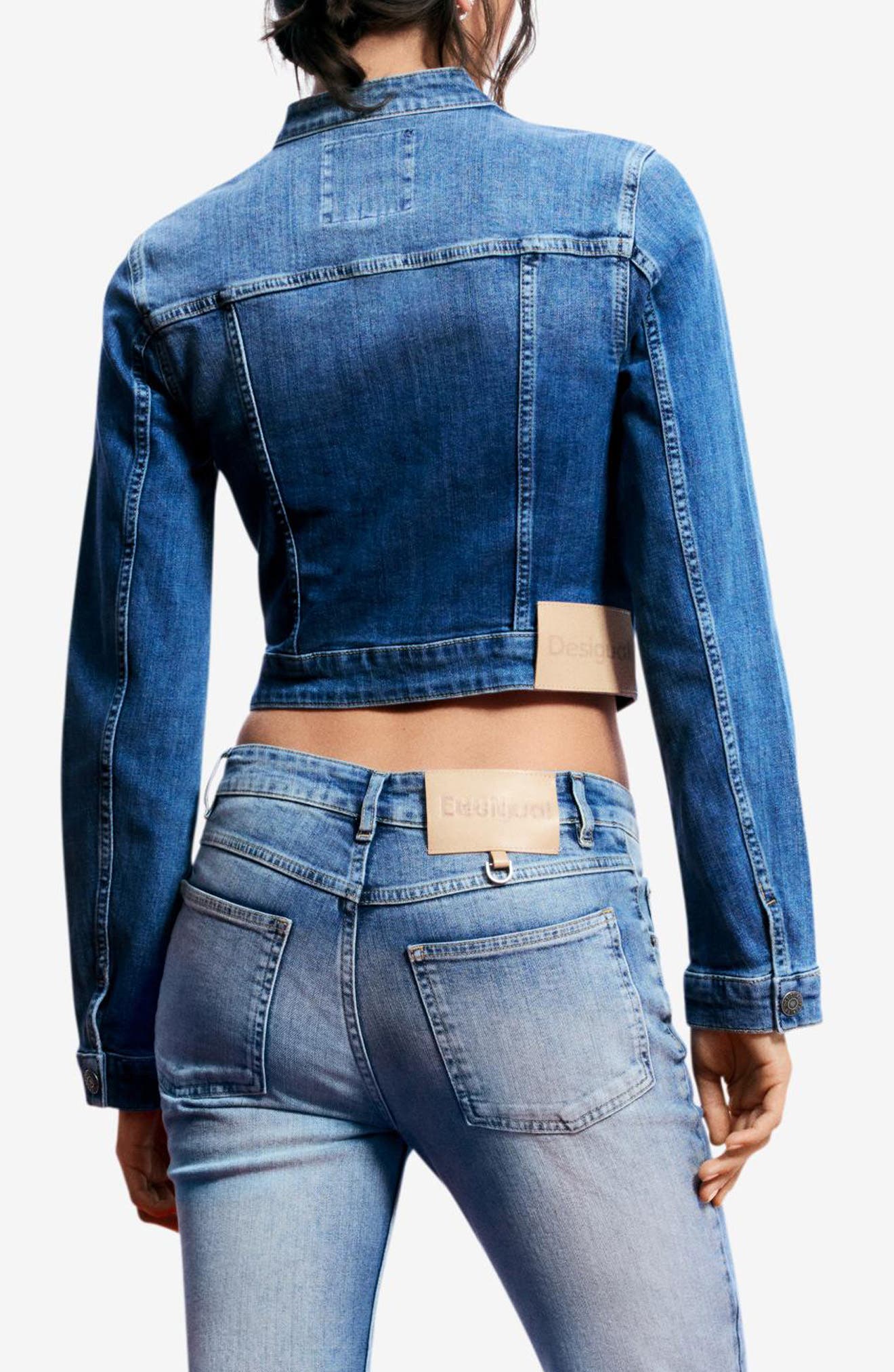 Asymmetric Stretch Denim Jacket - image 2