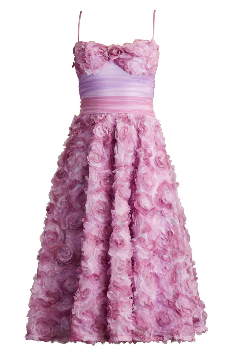 Tadashi Shoji 3-D Floral Cocktail A-Line Dress, Alternate, color,