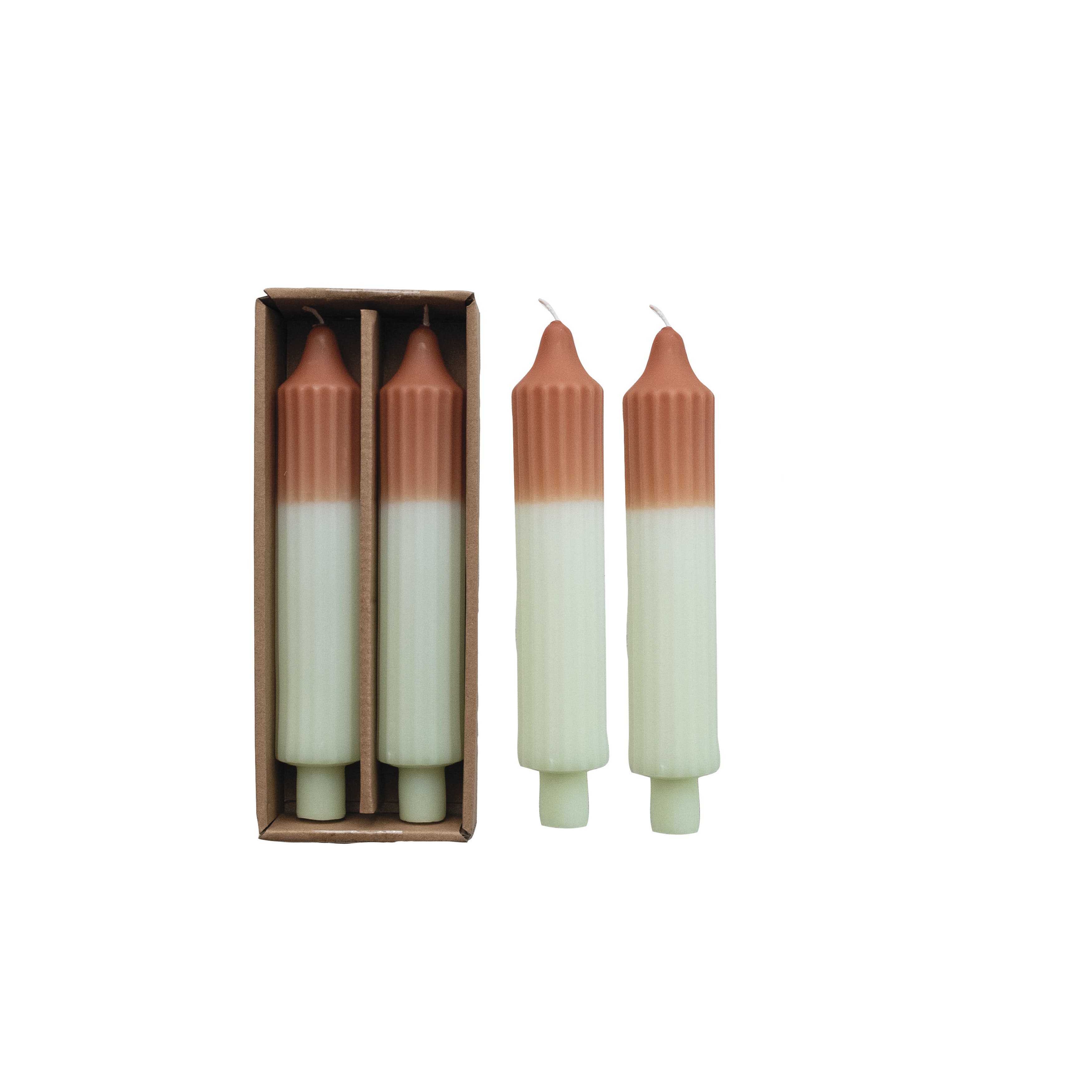 Storied Home Two-tone Pleated Taper Candles In Multi