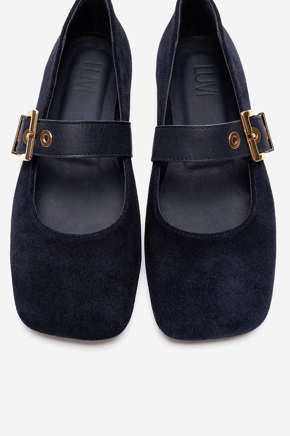 Jonas Leather Ballet Flat, Alternate, color, Navy Suede