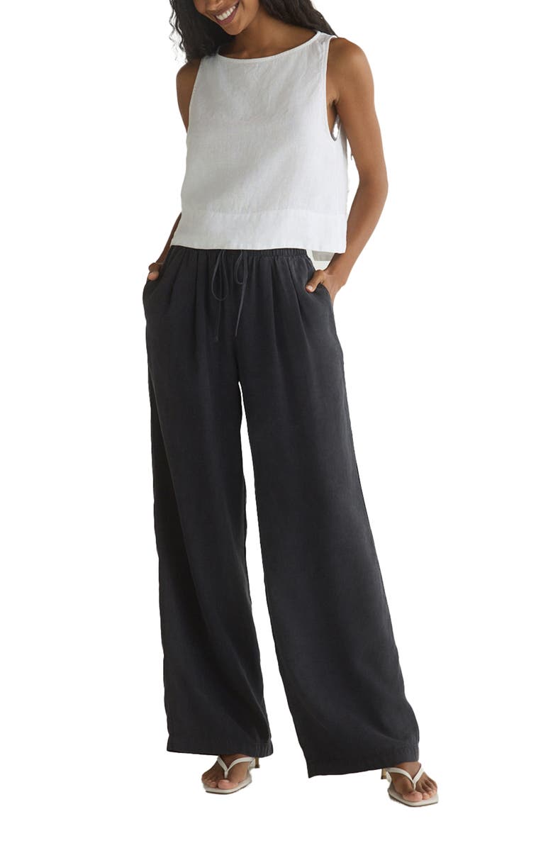 Bella Dahl Wide Leg Pull-On Pants, Alternate, color, Vintage Black