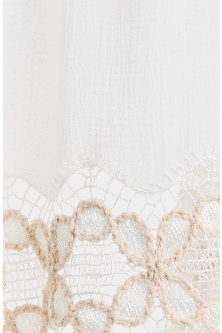 Alisa Lace Trim Cover-Up Dress, Alternate, color, WHITE