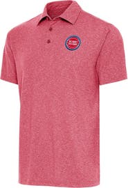 ANTIGUA Men's Antigua  Heather Red Detroit Pistons Par Polo