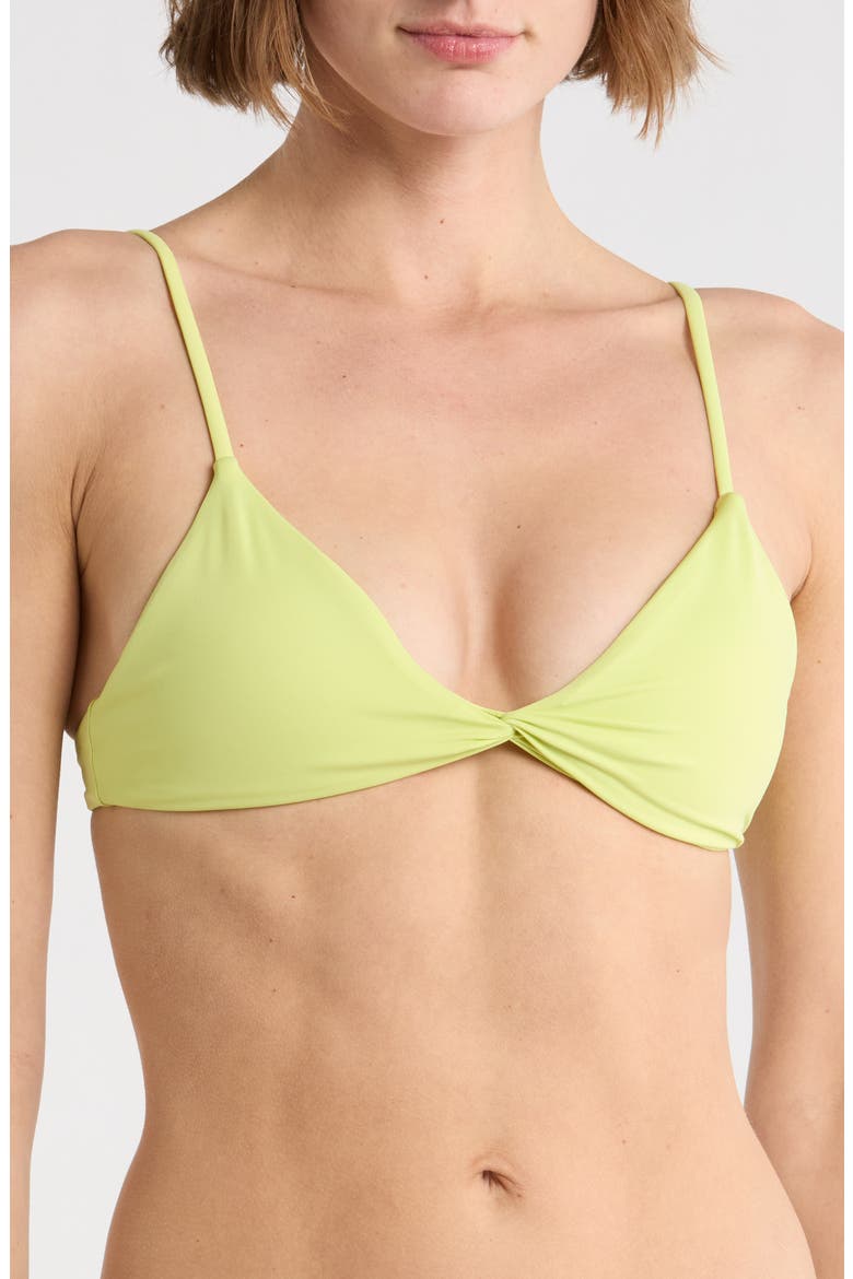 Simply Seamless Twist Front Bikini Top, Main, color, ISLAND GREEN