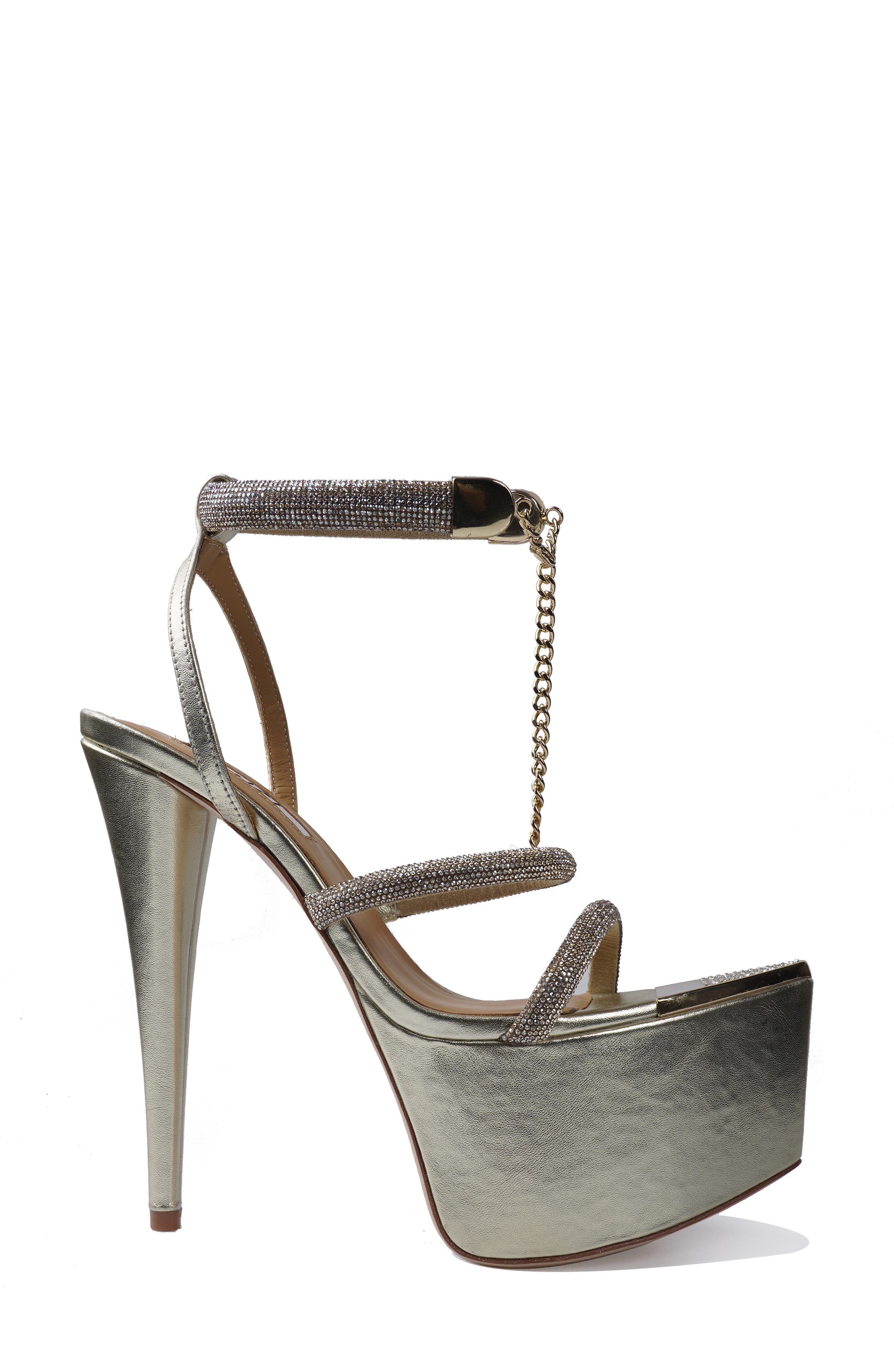 Blanche Crystal Embellished Platform Sandal, Alternate, color, GOLD