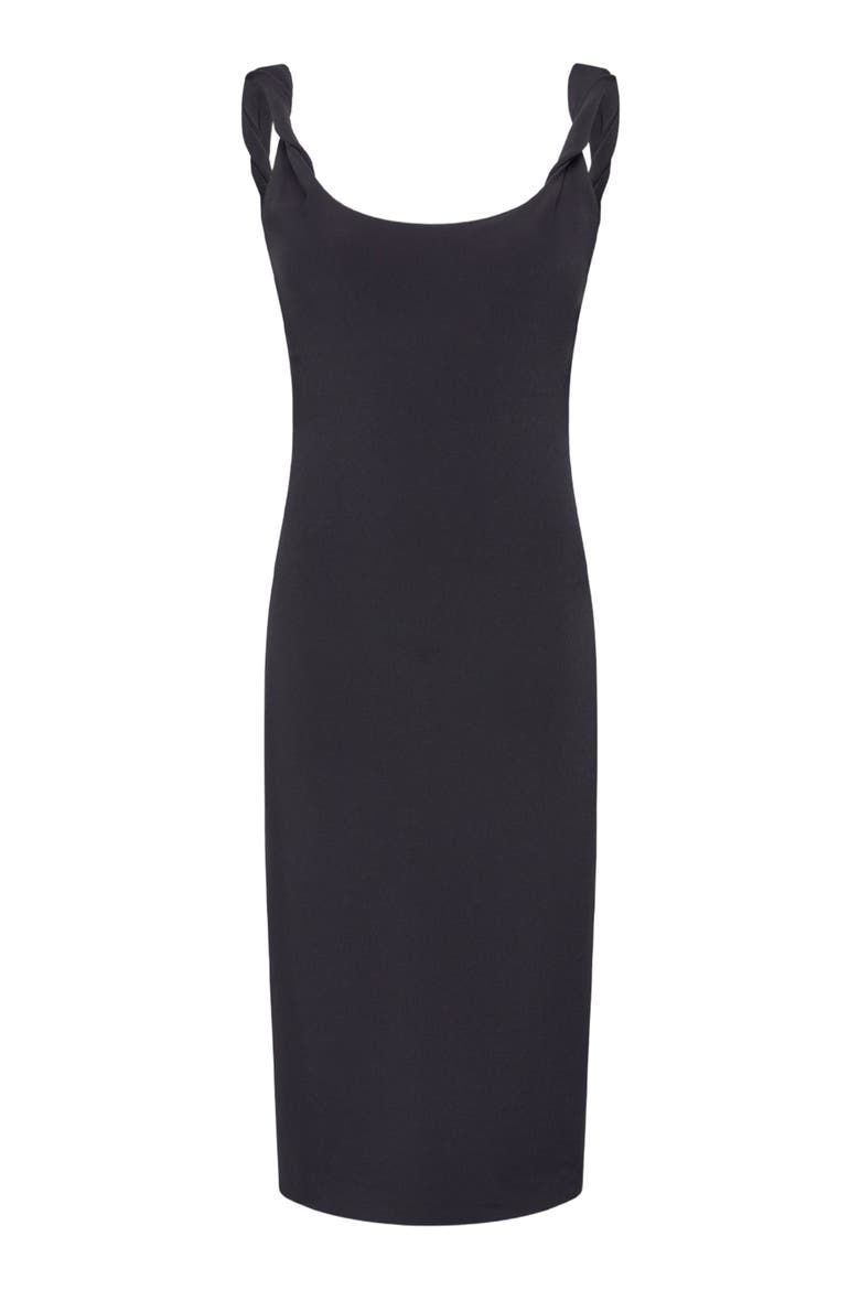 Twist Bias Dress, Alternate, color, BLACK