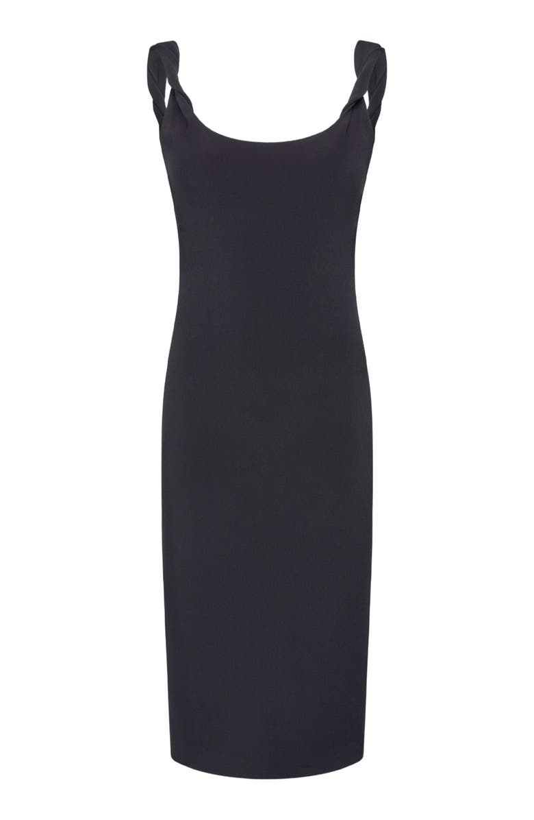 Another Tomorrow Twist Bias Dress, Alternate, color, Black