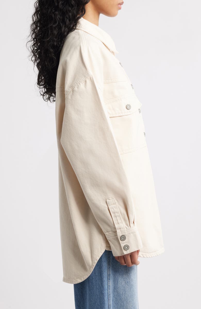 HIDDEN JEANS Oversize Western Denim Shirt, Alternate, color, Khaki
