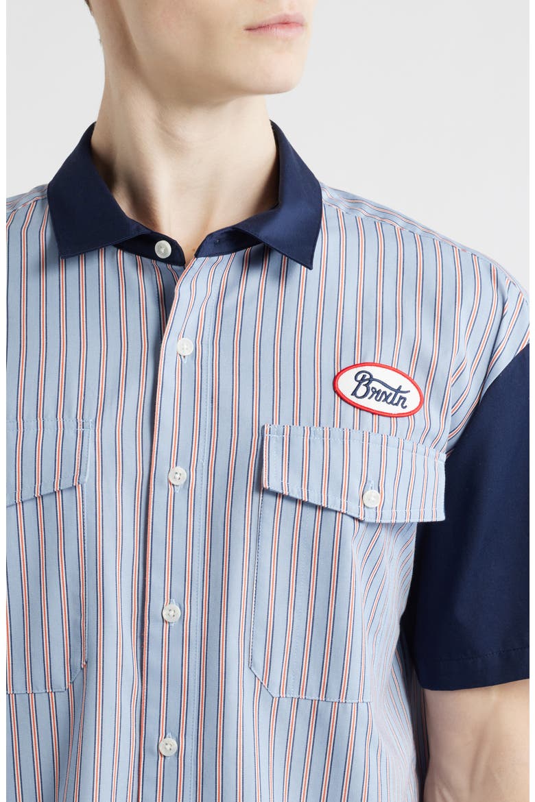 Builders Olson Stripe Button-Up Shirt, Alternate, color, BLUE AURA STRIPE