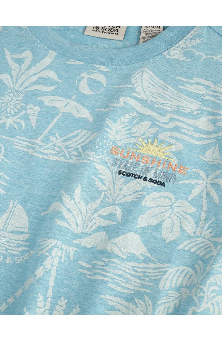 Scotch & Soda Kids' Short Sleeve T-Shirt, Alternate, color, Light Blue Heather