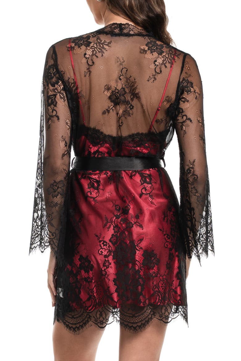 Britta Lace Robe, Alternate, color, BLACK