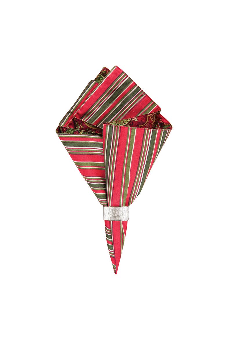 Gloria Cotton Reversible Napkin Set of 6, Main, color, Red