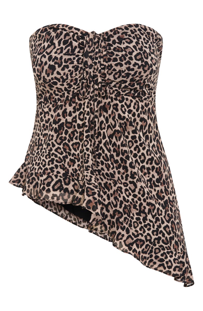 City Chic Skai Leopard Print Asymmetric Top, Alternate, color, Leopard