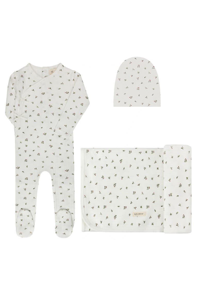 Floral Pointelle Collection - Layette Set, Main, color, Ivory/Pink