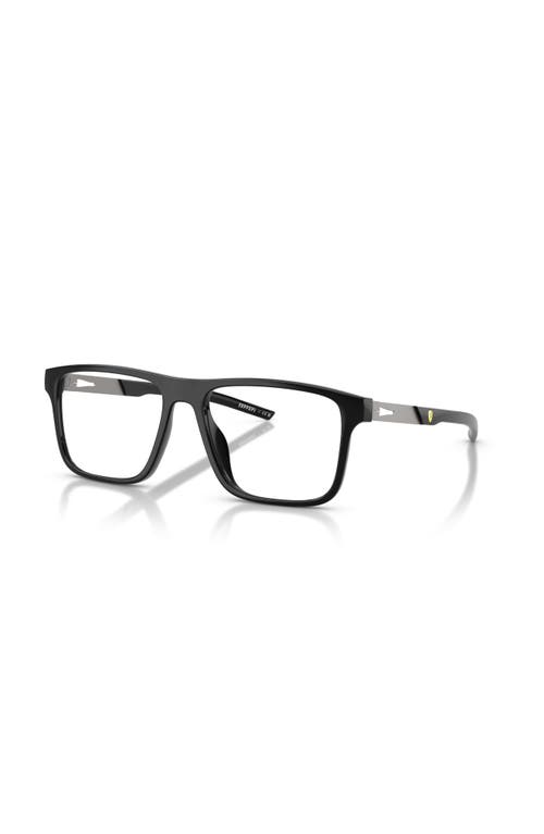 Scuderia Ferrari 53mm Rectangle Optical Glasses In Black
