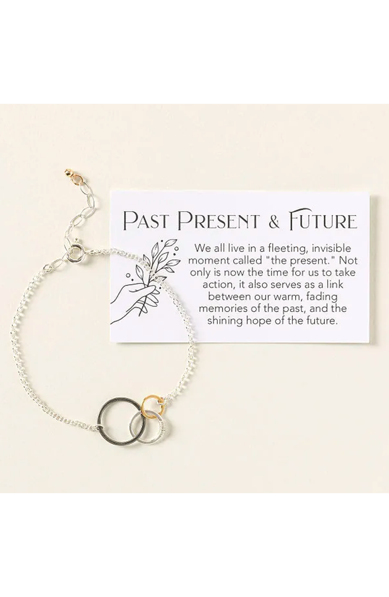Uncommon Goods Past Present Future Bracelet by Freshie and Zero, Main, color, Silver / Gold