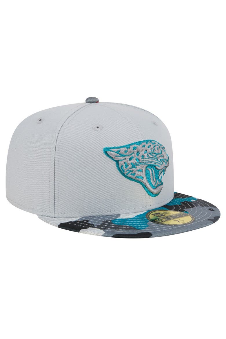 Men's New Era Gray Jacksonville Jaguars Active Camo 59FIFTY Fitted Hat, Alternate, color, Gray